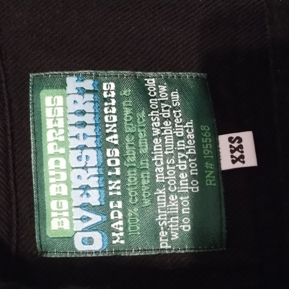 Big Bud Press Unisex Flannel Overshirt XXS Black New - Picture 2 of 8